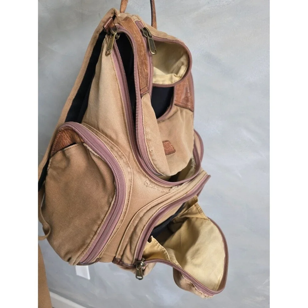 Duluth Heavy Duty Canvas Rugged Backpack Canvas/Leather Daypack Worn
